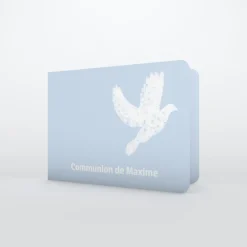 Faire-part Communion^Planet cards Belle colombe blanche