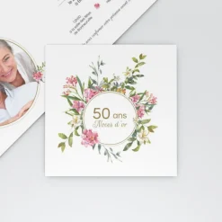 Carte Invitation Noces D'or | Carte Invitation Noces D'or^Planet cards Belle Couronne Nature