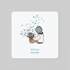 Créations En Collaboration | Faire-part Naissance Garçon^Planet cards Béguin et Petites Feuilles