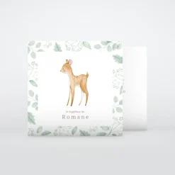 Faire-part Baptême Civil | Faire-part Baptême Champêtre^Planet cards Biche des Champs