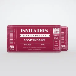 Carte Invitation Anniversaire Adulte Vintage^Planet cards Billet VIP