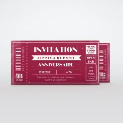 Carte Invitation Anniversaire Adulte Vintage^Planet cards Billet VIP