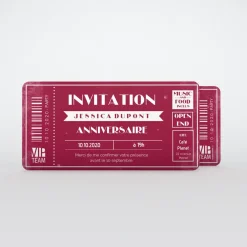 Carte Invitation Anniversaire Adulte Vintage^Planet cards Billet VIP