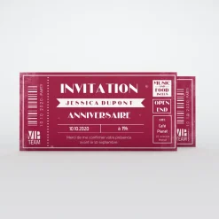 Carte Invitation Anniversaire Adulte Vintage^Planet cards Billet VIP