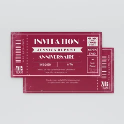Carte Invitation Anniversaire Adulte Vintage^Planet cards Billet VIP