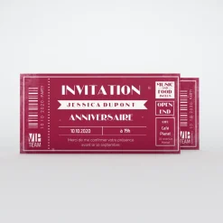 Carte Invitation Anniversaire Adulte Vintage^Planet cards Billet VIP