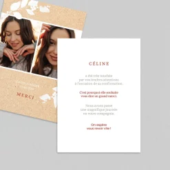 Carte Remerciement Confirmation^Planet cards Blanche Douceur