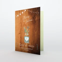 Livret De Messe Mariage^Planet cards Bocal fleuri