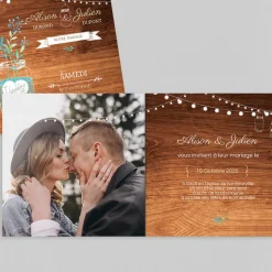 Faire-part Mariage Champêtre | Gamme Complète^Planet cards Bocal fleuri