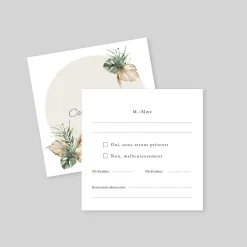 Coupon-réponse Mariage^Planet cards Bohème des îles