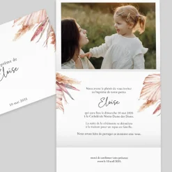 Faire-part Baptême Champêtre^Planet cards Bohème végétal