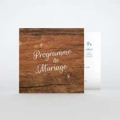 Programme De Mariage^Planet cards Bois et Amour