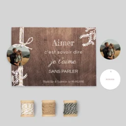 Faire-part Mariage Champêtre | Gamme Complète^Planet cards Bois et Proverbe