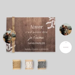 Faire-part Mariage Champêtre | Gamme Complète^Planet cards Bois et Proverbe