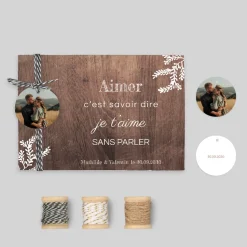 Faire-part Mariage Champêtre | Gamme Complète^Planet cards Bois et Proverbe