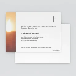 Carte Remerciement Décès^Planet cards Bougie allumée et croix