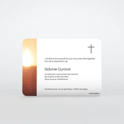 Carte Remerciement Décès^Planet cards Bougie allumée et croix