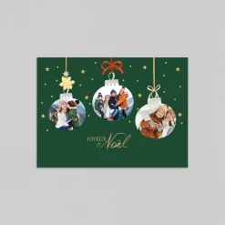 Carte De Noël Originale | Carte De Noël Photo^Planet cards Boules de Noël suspendues