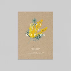 Faire-part Mariage Champêtre^Planet cards Bouquet de Mimosa
