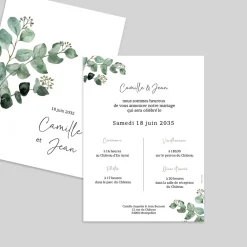 Faire-part Mariage Chic | Faire-part Mariage Champêtre^Planet cards Bouquet Eucalyptus