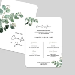 Faire-part Mariage Chic | Faire-part Mariage Champêtre^Planet cards Bouquet Eucalyptus