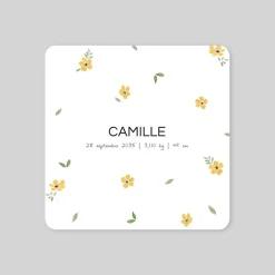 Créations En Collaboration | Faire-part Naissance Fille^Planet cards Boutons D'or