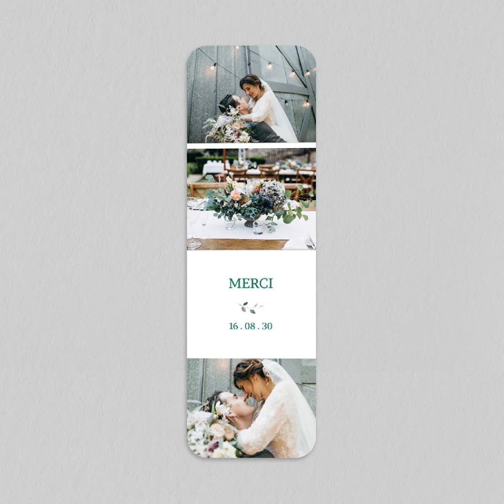 Carte Remerciement Mariage Avec Photo | Carte Remerciement Mariage Marque-page^Planet cards Branche d'Olivier