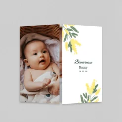 Faire-part Naissance Fille^Planet cards Branches de Mimosa
