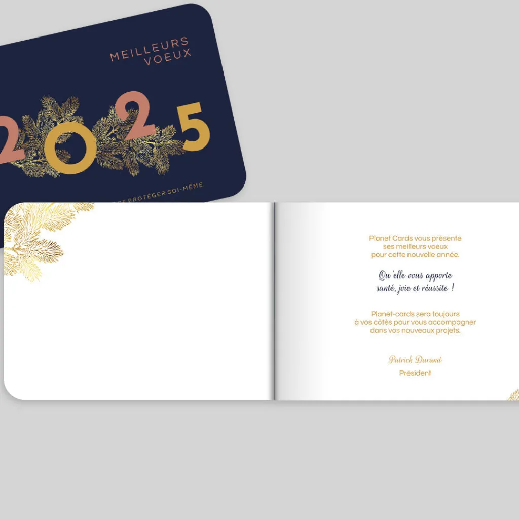 Carte De Vœux Entreprise Nature^Planet cards Branches de Sapins