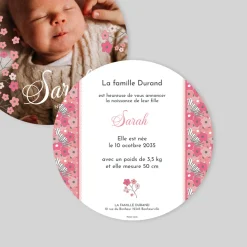 Faire-part Naissance Fille^Planet cards Branches en fleurs