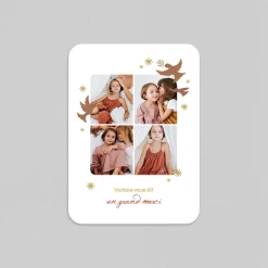 Carte Remerciement Communion^Planet cards Branches et Colombes Fille