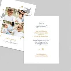 Carte Remerciement Communion^Planet cards Branches et Colombes Garçon