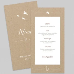 Menu Baptême^Planet cards Brin d'Herbe