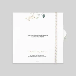 Faire-part Mariage Champêtre^Planet cards Brins d'eucalyptus