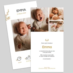 Faire-part Naissance Fille^Planet cards Brins et picto