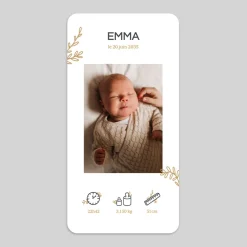 Faire-part Naissance Fille^Planet cards Brins et picto