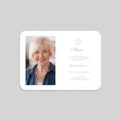 Carte Remerciement Décès^Planet cards Cadre Blanc