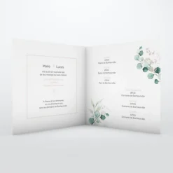 Faire-part Mariage Champêtre^Planet cards Cadre d’Eucalyptus Rose