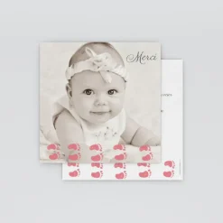 Carte Remerciement Naissance Classique | Carte Remerciement Naissance Garçon^Planet cards Cadre végétal
