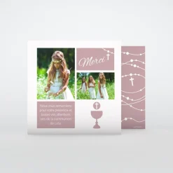 Carte Remerciement Communion^Planet cards Calice et chapelets
