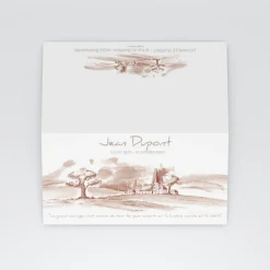Carte Remerciement Décès^Planet cards Campagne sépia