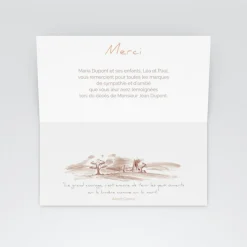 Carte Remerciement Décès^Planet cards Campagne sépia