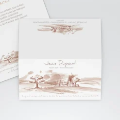 Carte Remerciement Décès^Planet cards Campagne sépia