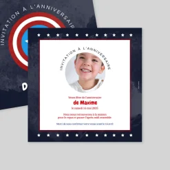 Carte Invitation Anniversaire Enfant Garçon^Planet cards Capitaine Héroïque