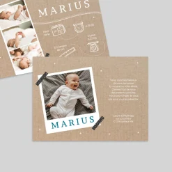 Faire-part Naissance Original | Faire-part Naissance Fille^Planet cards Carte d'identité et Kraft