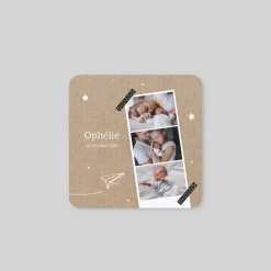 Faire-part Naissance Original | Faire-part Naissance Fille^Planet cards Carte d'identité et Kraft