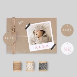 Faire-part Naissance Original | Faire-part Naissance Fille^Planet cards Carte d'identité et Kraft