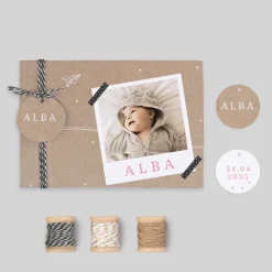 Faire-part Naissance Original | Faire-part Naissance Fille^Planet cards Carte d'identité et Kraft