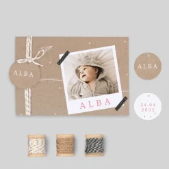 Faire-part Naissance Original | Faire-part Naissance Fille^Planet cards Carte d'identité et Kraft