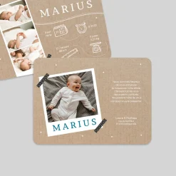 Faire-part Naissance Original | Faire-part Naissance Fille^Planet cards Carte d'identité et Kraft